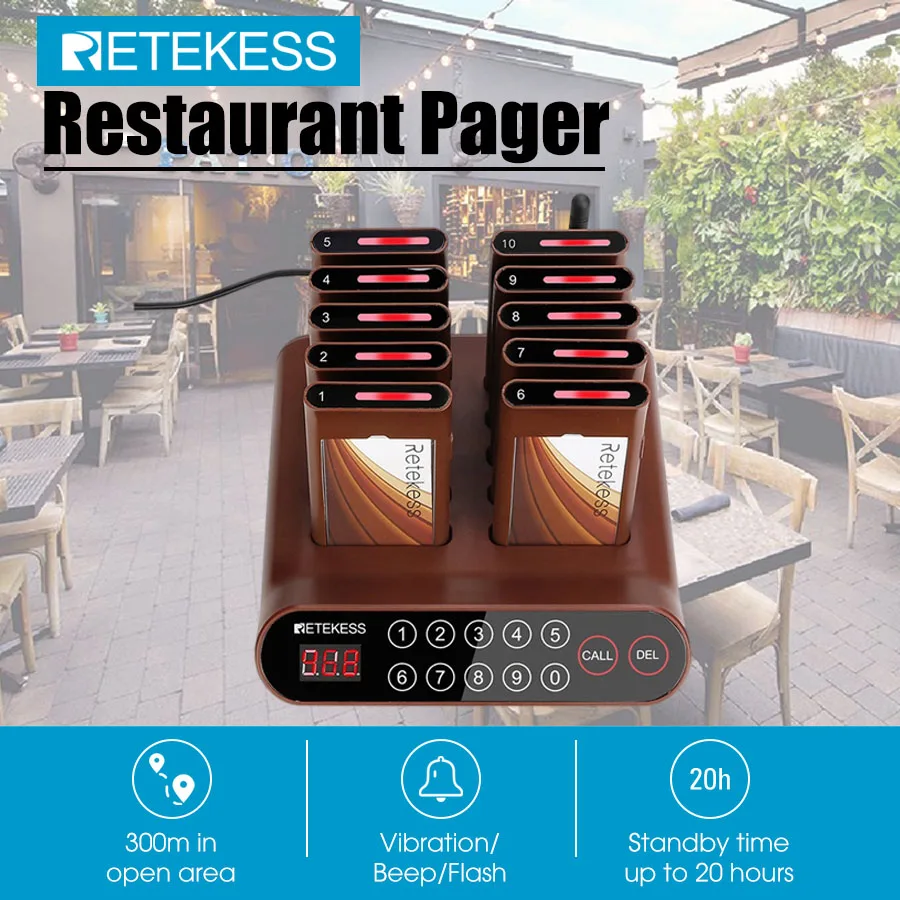 Retekess T116A Paging System Restaurant Pager Support 998 Coaster