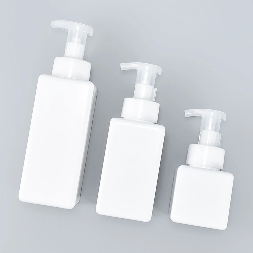 Square Clear Liquid Dispenser Foaming Bottle Soap Mousse Bottling Shampoo Lotion Shower Gel Foam Pump Bottles 1Pcs 250/450/650ml