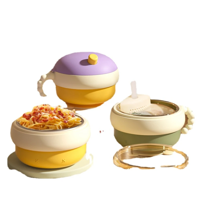 

Yy Baby Water Injection Thermal Insulation Bowl Complementary Food Infant Snack Catcher Children's Tableware