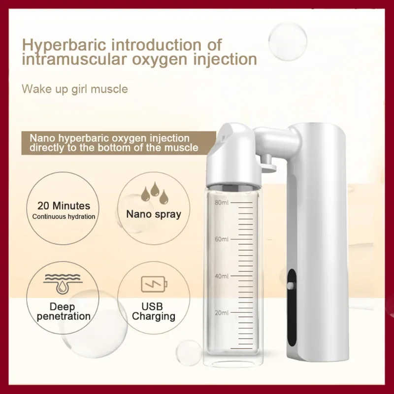80ml Oxygen Injection Instrument Water Replenishing Spray Household Hand-held Face Cold Spray Humidifier Beauty Health