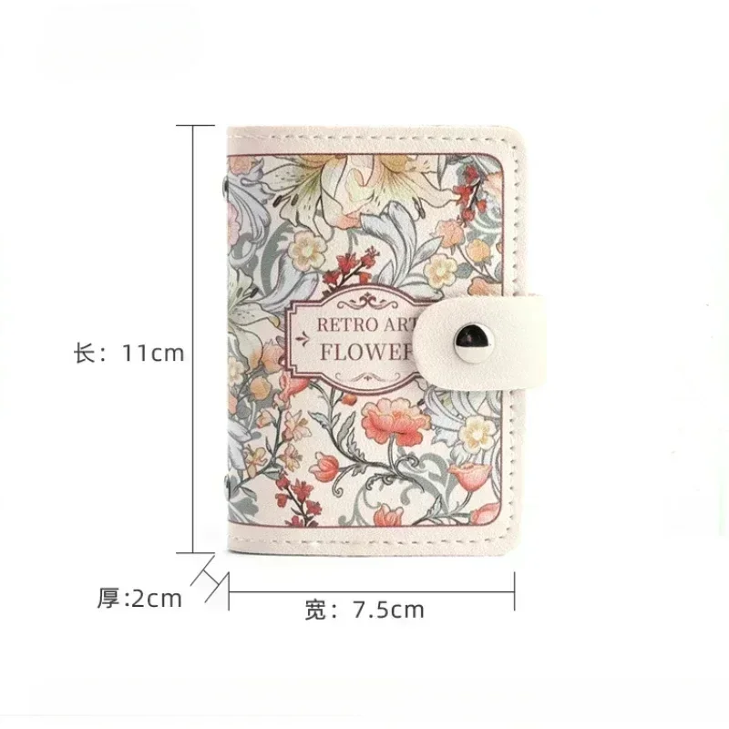 Women's Multi Slot Card Case Credit Card Holder ID Badge Holder Protective Covers Large Capacity Retro Bag Purse