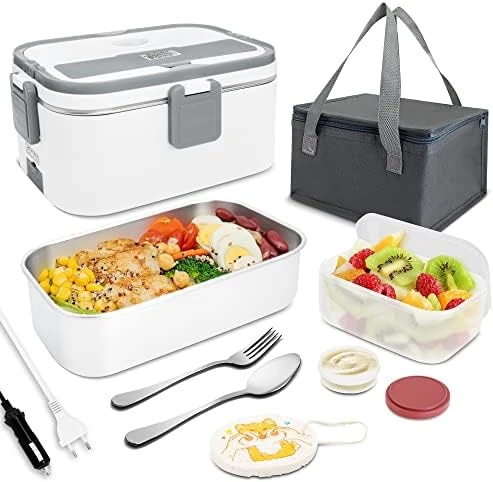 Electric Lunch Box,2 In 1 Portable Food Warmer Heater Lunch Box For  Car,work,home & Office- Capacit