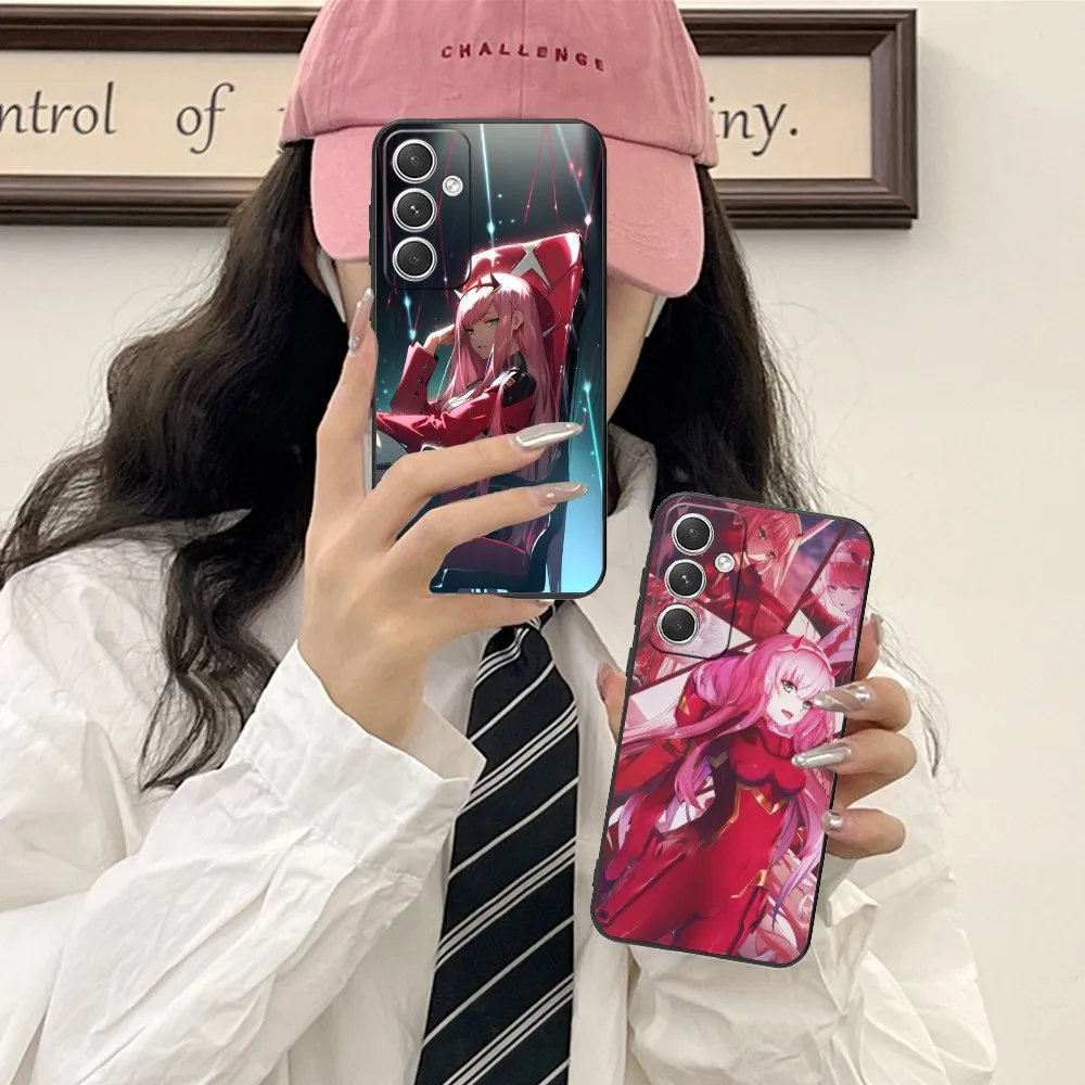 Anime Zero Two Mobile Cell Phone Case For Samsung Galaxy S24 S23 S22 S21 S20 S10 S9 Plus Fe Ultra Lite Black Phone Cover Funda