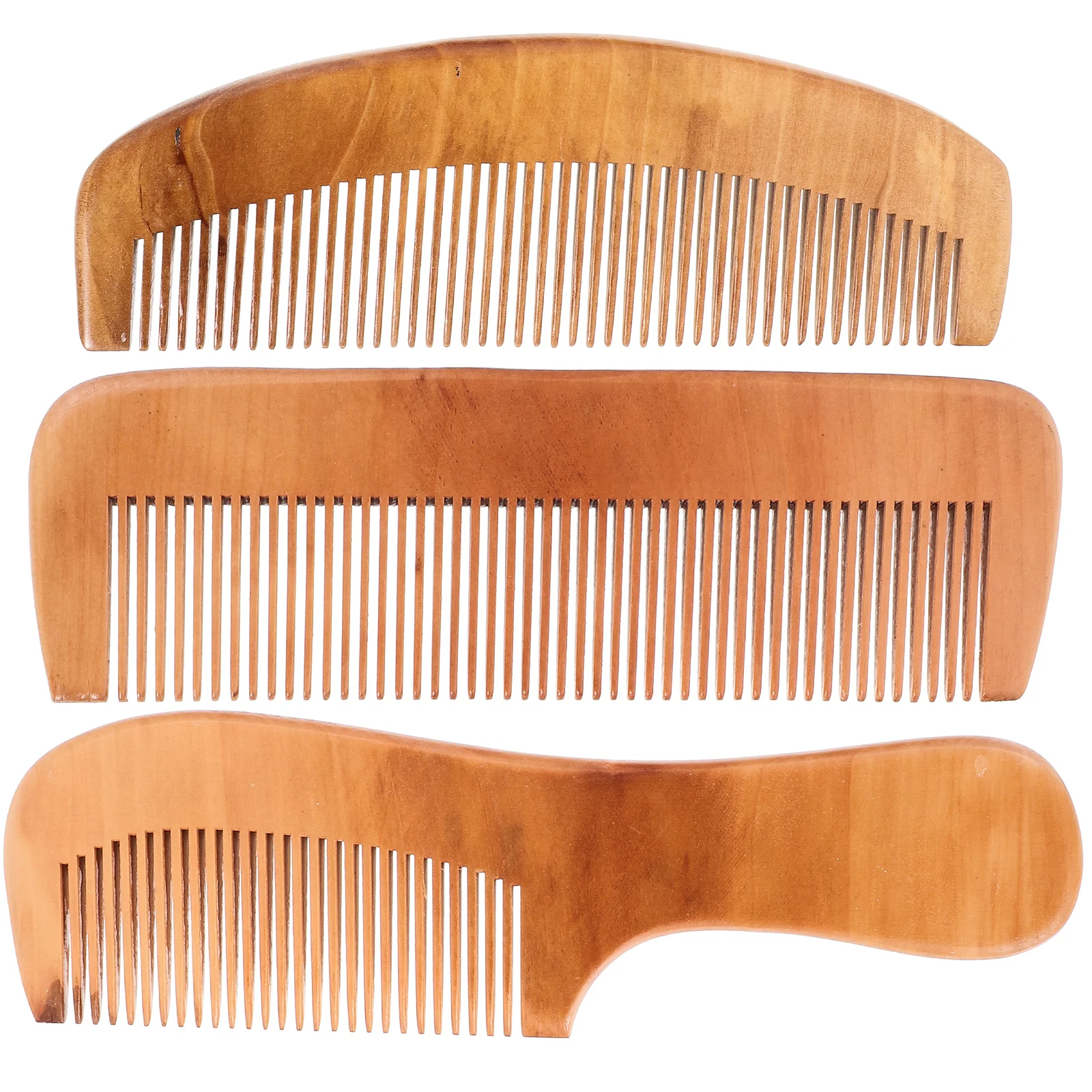 

3 PCS Hair Wood Comb Wide Tooth Peach Wooden Bamboo Anti-static Man Combs for Men