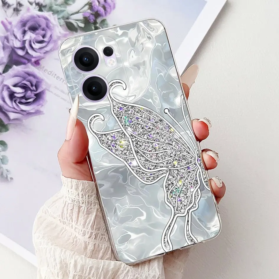 New Fashion Love Heart Butterfly Soft Clear Phone Case Cover