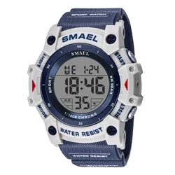 Men's Waterproof LED Digital Sports Watch - Multifunctional Stopwatch & Alarm Clock, Lightweight Design (Blue)