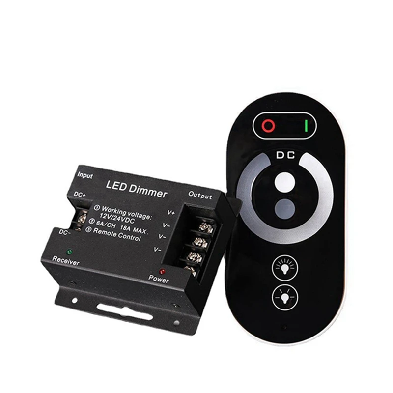 

Portable 6 Keys RF LED Touch Dimming Controller Wireless Remote Control Strip Light Dimmer LED Monochrome 12-24V 18A