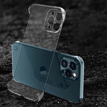 Luxury Frameless Transparent Case For iPhone 17 Air 16 15 14 13 12 11 Pro Max Plus Mini Hard PC Shockproof Bumper Clear Cover 1