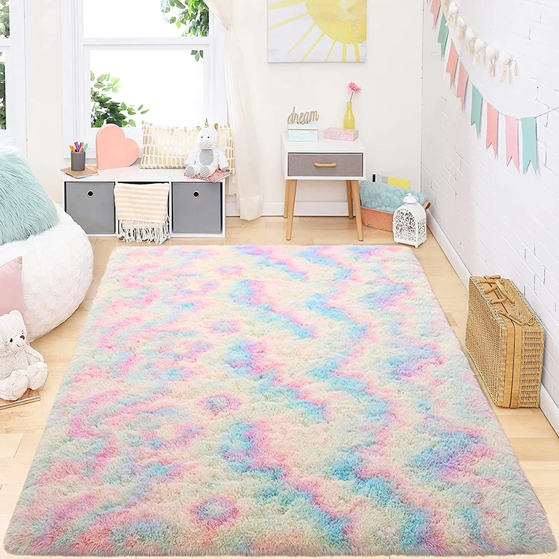 RainbowRugsBedroomPlushRugLargeAreaThickCarpetFluffyRug