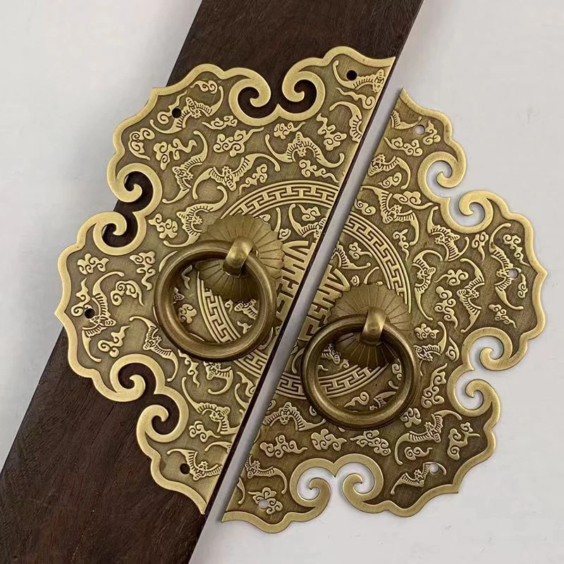 Chinese Antique Brass Cabinet Handle Furniture Accessories Shoe Cabinet Wardrobe Door Retro Handle Home Decoration