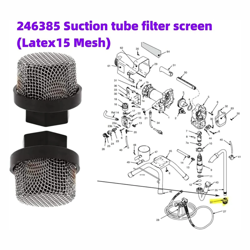 A63X-244194 Pump Repair Packing Kit & 246385 7/8In UNF Inlet Strainer Screen & 246384 Pump Manifold Strainer Replacement Kit