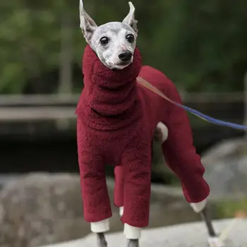 Winter Dog Clothes Pet Vest Stretchy 4 Legs Full Covered Elastic High Collar Solid Color Dog Turtleneck Onesie For Pets Supplies 3