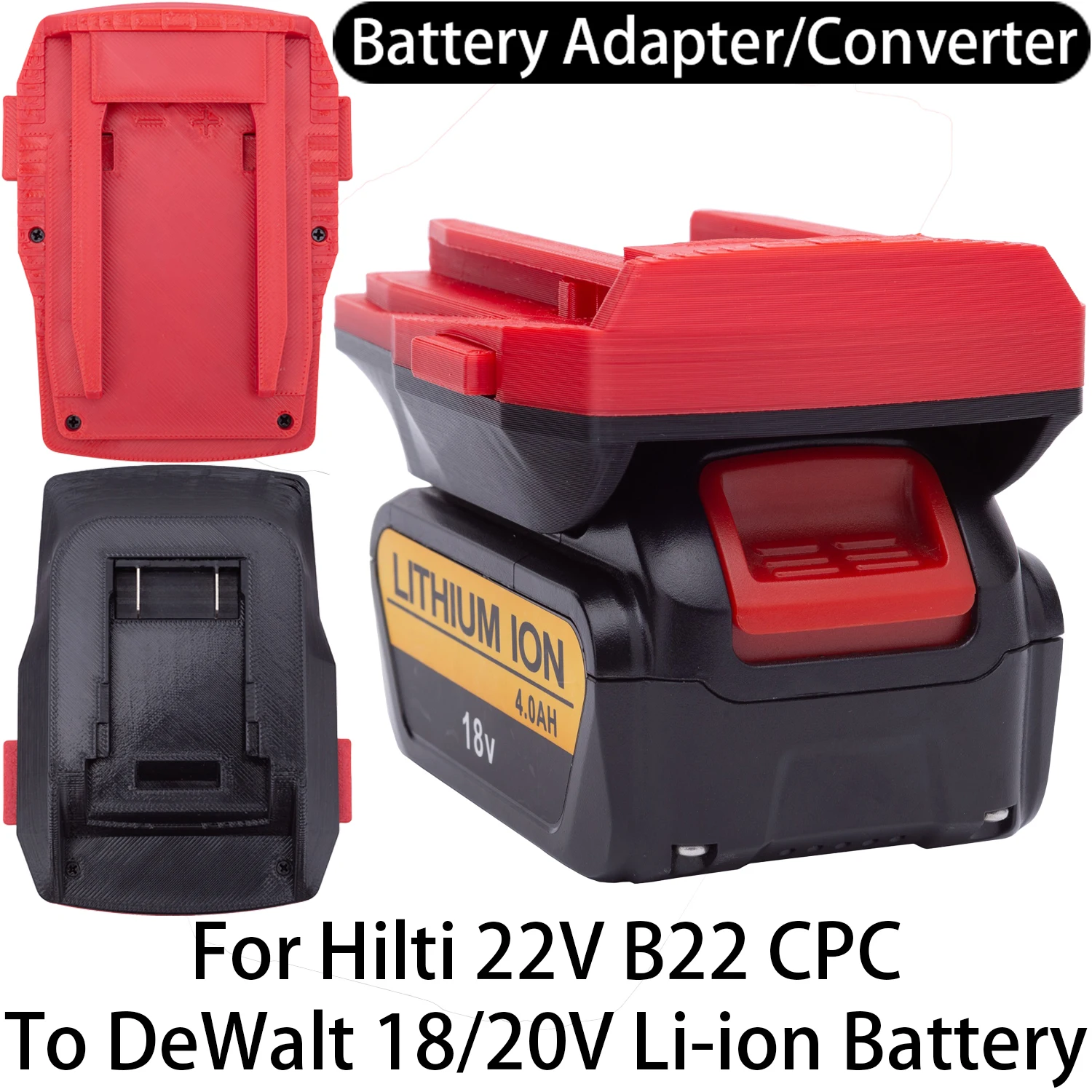 Adapter-Konverter für Hilti 22V B22 CPC Li-Ion-Werkzeuge zu DeWalt 18/20V Li-Ion-Akku-Adapter-Konverter, Zubehör für Elektrowerkzeuge