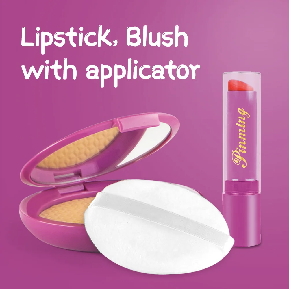 Kids Makeup Cosmetics Playing Bag Princess Makeup Toys Doll Playset Lipstick Eyeshadow Safety Non Toxic Brush For Girl Gifts 6