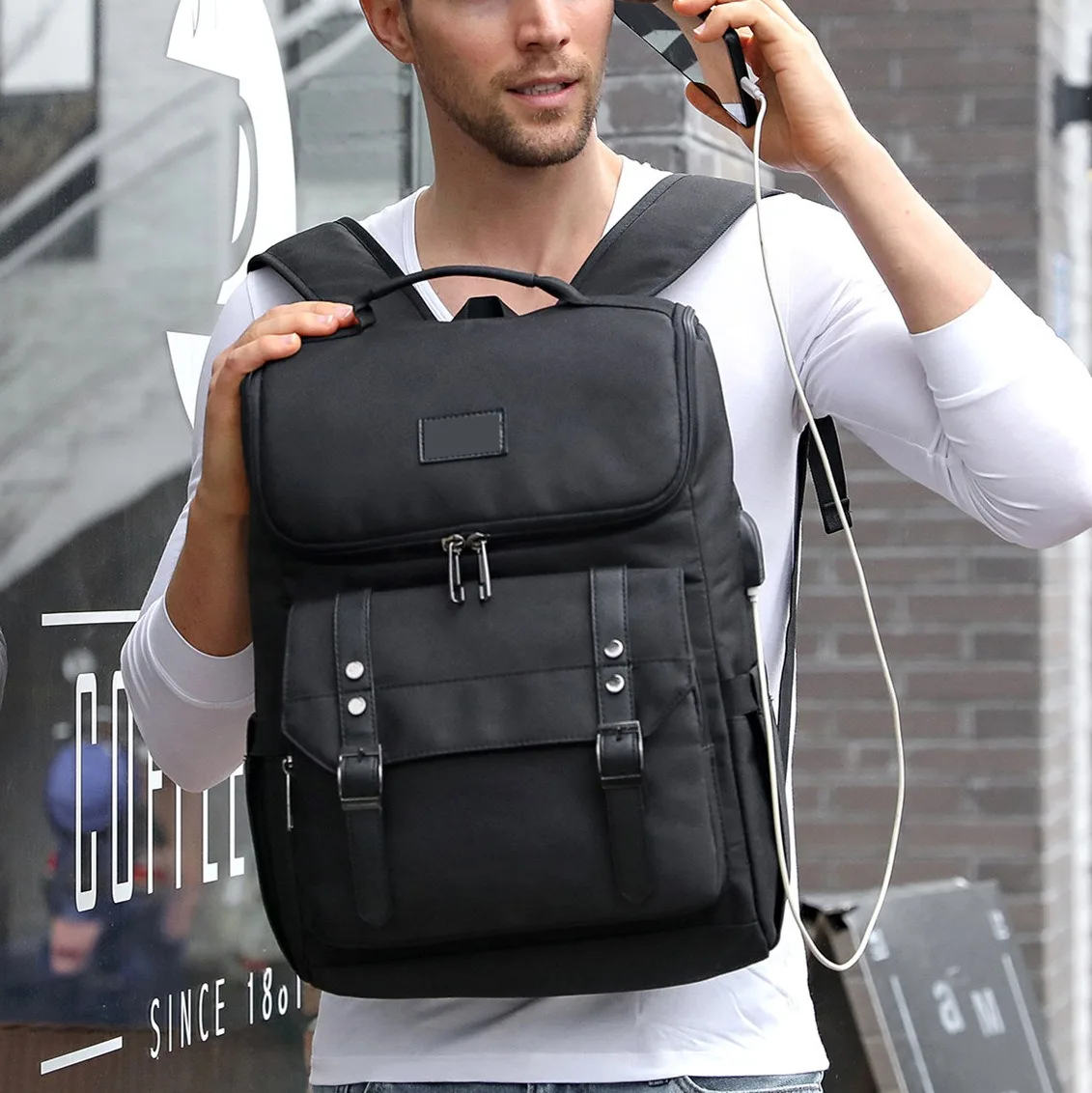 Men's Backpack Fashion Japanese and Korean Style Male School Backpack Fit For 15.6 inch Laptop Travel Backpack For Men Mochila 6