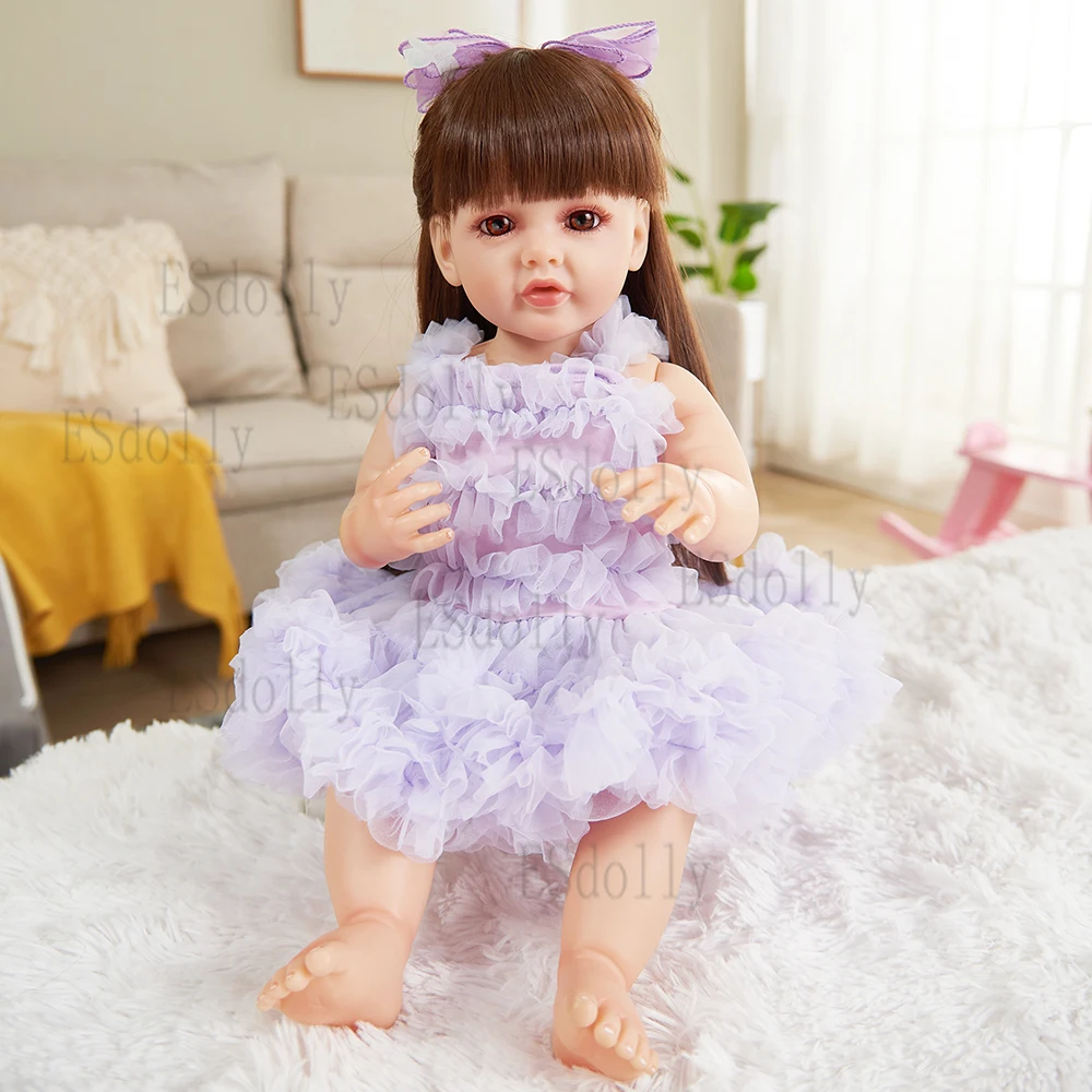 

55cm 22in Reborn Doll reborn baby dolls full body Vinyl children's toys girls Realistic-Newborn Poseable Real Life