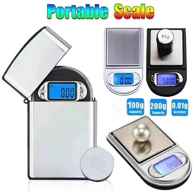 Balance de poids électronique haute précision 0.01g/0.1g, bijoux de poche  numériques, diamant, or, grammes, rétro-éclairage LCD pour la cuisine -  AliExpress