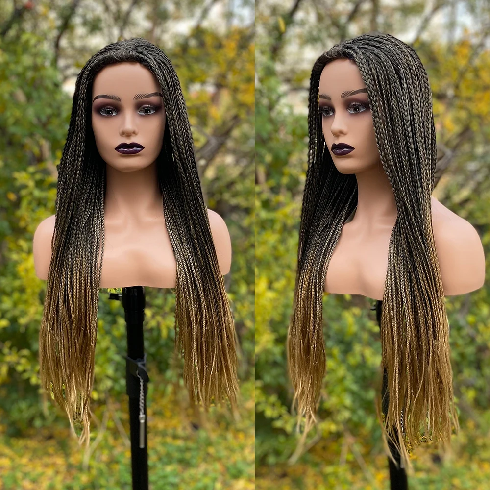 Synthetic Hair Wigs Cosplay Braiding Hair Wig 26 inch Braided Wigs for Black Women Ombre Synthetic Barids Long Synthetic Box Braided Wigs