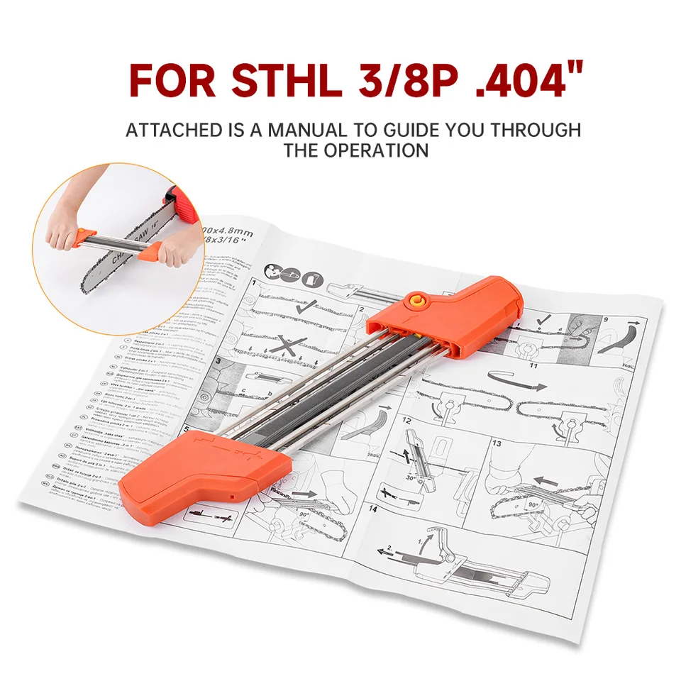 2-in-1 Chainsaw Teeth Sharpener File For STIHL .325 Pitch 4.8mm Chains - Quick Sharpening Tool