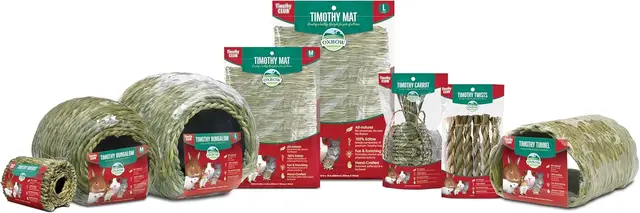 Natural Timothy Hay Tunnel for Small Pets - Edible Hideout, Chew Toy & Cage Accessory for Rabbits, Guinea Pigs, Chinchillas, Rats