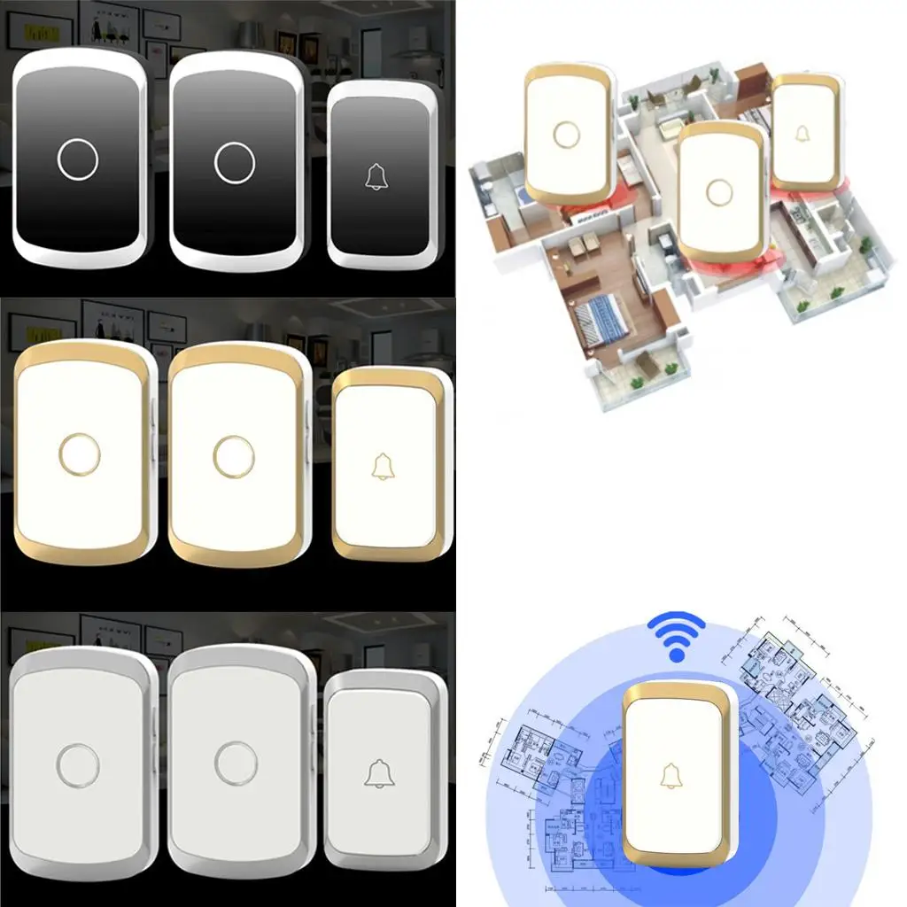 

Battery Cordless Doorbell Wireless Plug-in Door Chime, 36 Melodies 4 es