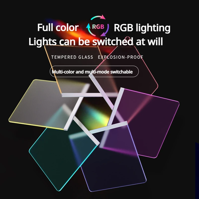 Echome Rgb Glass Gaming Mouse Pad Fps Game Desk Mat Computer Desk Pad Non-slip Mousepad Acessórios pc Gamer Presente - Imagem 5