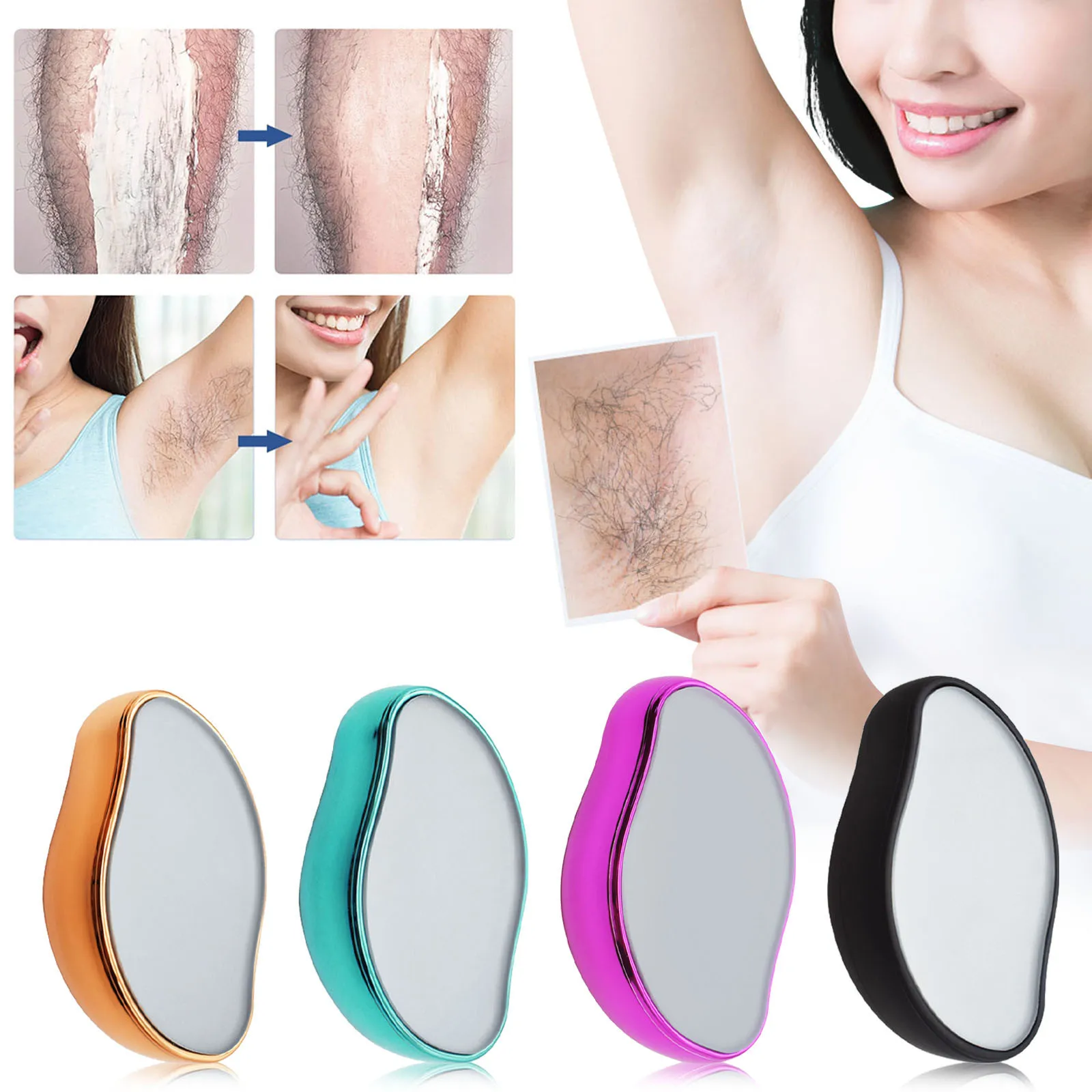 

Crystal Hair Eraser Physical Painless Easy Cleaning Reusable Hair Remover Body Beauty Depilation Makeup brushes Epilators