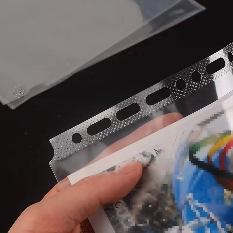 20PCS/Set A5 B5 Transparent File Holder 13/17Holes Plastic Punched Documents Sleeves Loose Leaf Sheet Protectors Bag Products