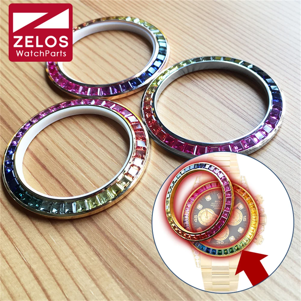 Inserti Per Castoni Per Orologi Arcobaleno Adatti Per Rolex Daytona 40Mm Parti Di Modifica Per L'Aggiornamento Dell'Orologio