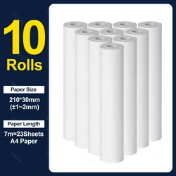 A4 Thermal Printing Paper Rolls - Premium Quality for Portable Bluetooth Printers (10 Rolls)