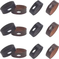 Cowhide Leather Belt Loop Keeper Set - 12 Pcs in Black and Brown (AECH08 - 07673)