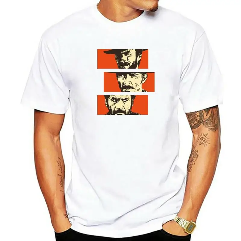 

14 цветов The Good The Bad And Гадкий Blondie Angel Eyes Tuco Cowboy T Shirt Мужская качественная Винтажная Футболка