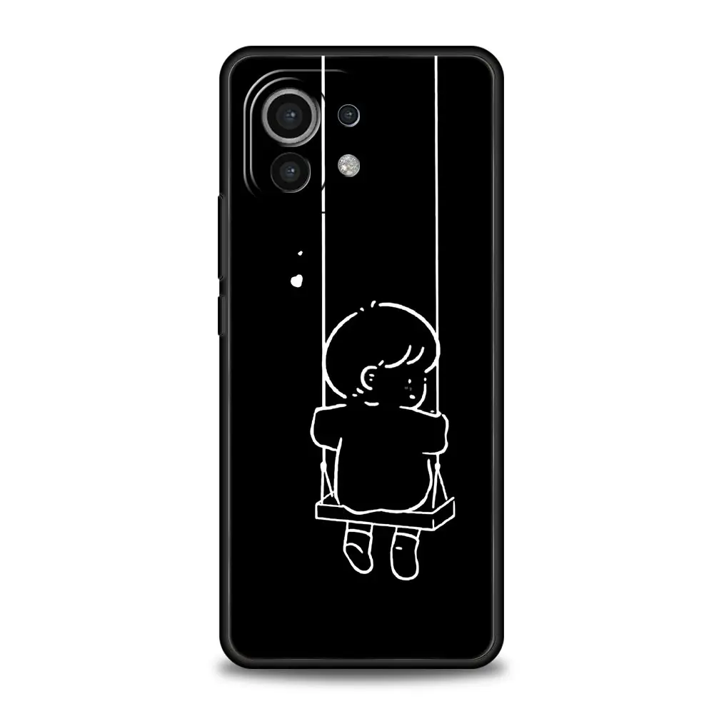 Cartoon Sun and Moon Aesthetic Soft TPU Phone Case Cover
