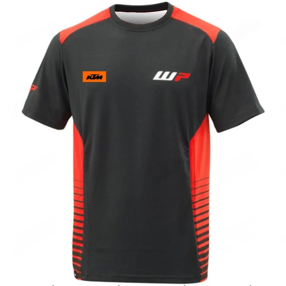 2026 여름 MotoREX KTM Shadow Racer Tee 듀얼 프로 로고 Red Kinetic Stripe Blackout Edition 성인 유니섹스 캐주얼 복제