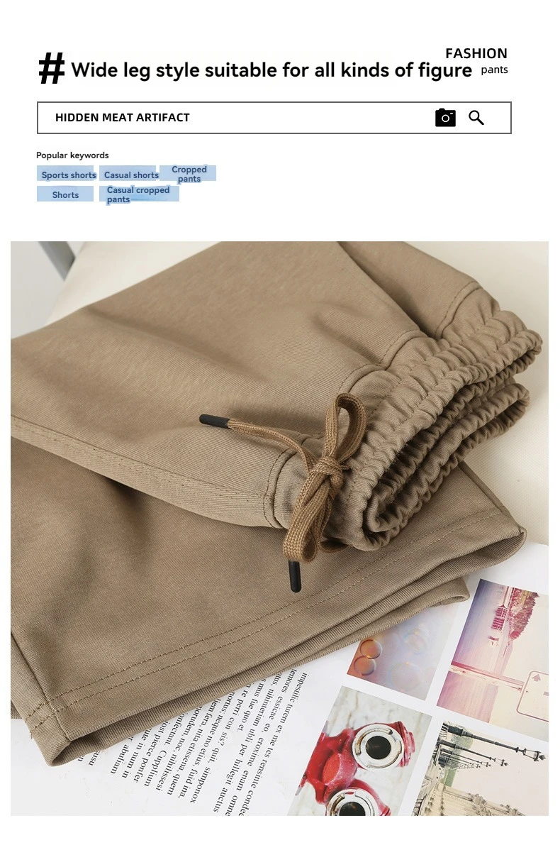 Fashionable Ultra-thin Cotton Neutral Capris Comfortable Versatile For Outdoor Training Loose and Breathable Shorts For Sports