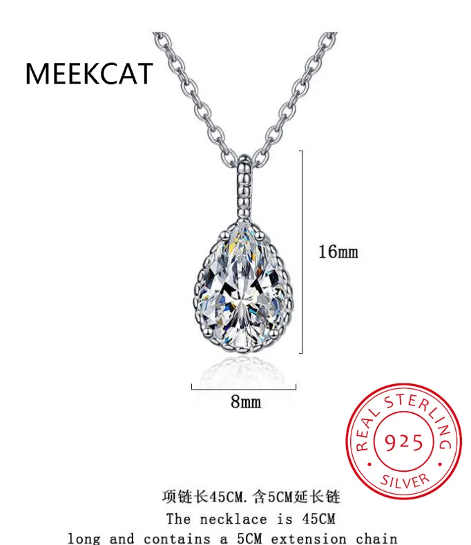 1.4ct Natural Peridot 925 Sterling Silver Pendant Necklace For Women Green Gemstone Anniversary Gift 45cm Link Chain