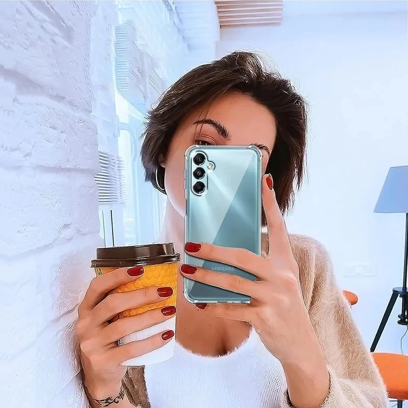 Premium Shockproof Silicone Clear Soft Phone Case with Transparent Back Cover