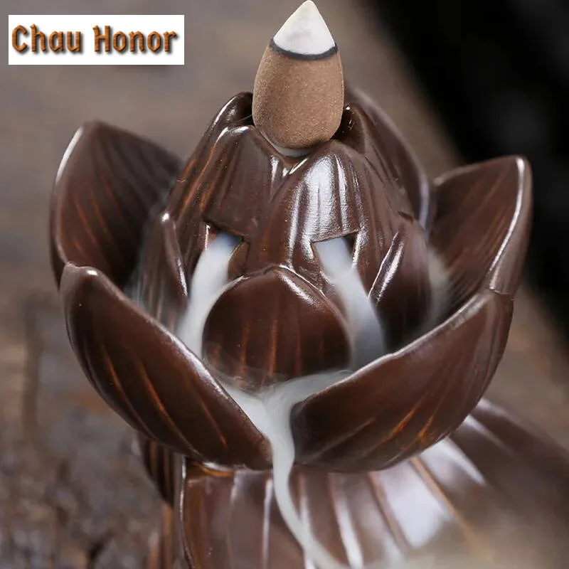 Creative Home Decor Backflow Stick Incense Burner Waterfall Glaze Black Ceramic Censer Home Decoration Use In Home Teahouse