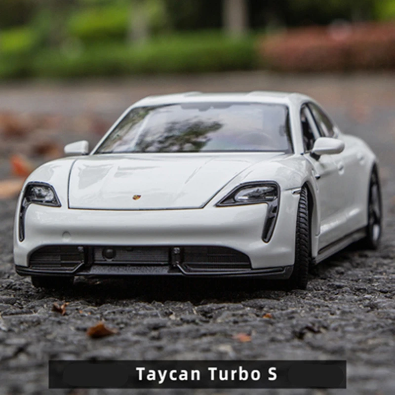 Welly 1:24 Porsche Taycan Turbo S 합금 스포츠카 모델 다이캐스트 금속 신 에너지 자동차 차량 모델 컬렉션 어린이 선물