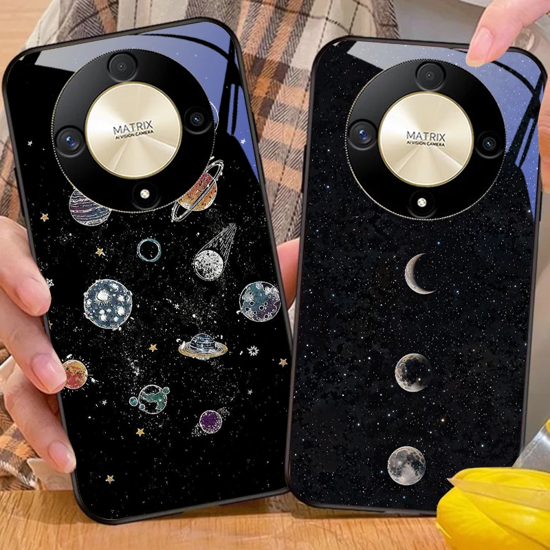 Astronaut Planet Tempered Glass Phone Case