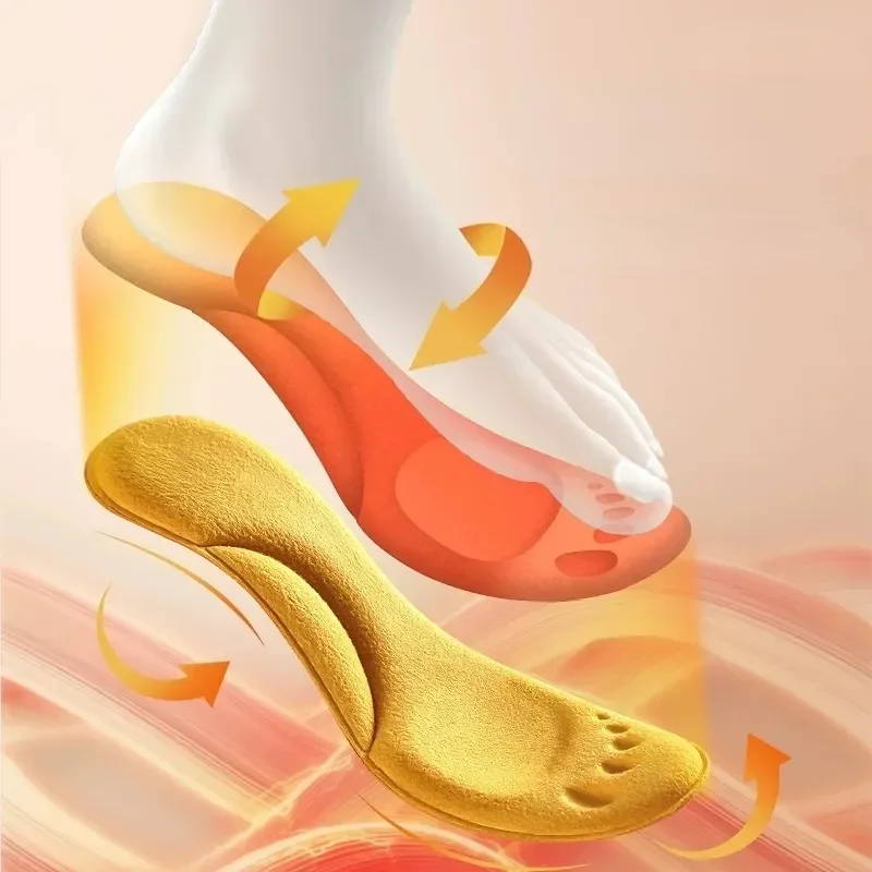 4D Massage Warm pile Shoes Insoles Super Soft Latex Sports
