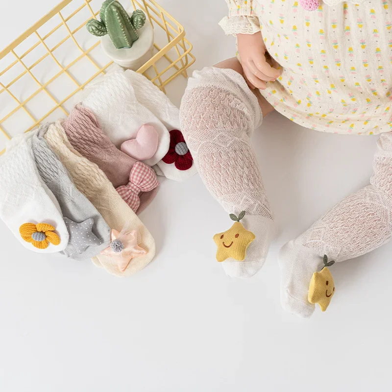 

Summer Baby Knee High Socks Kids Boys Gilrs Cute Cartoon High Knee Sock Stocking Soft Cotton Breathable Mesh Newborn Floor Socks