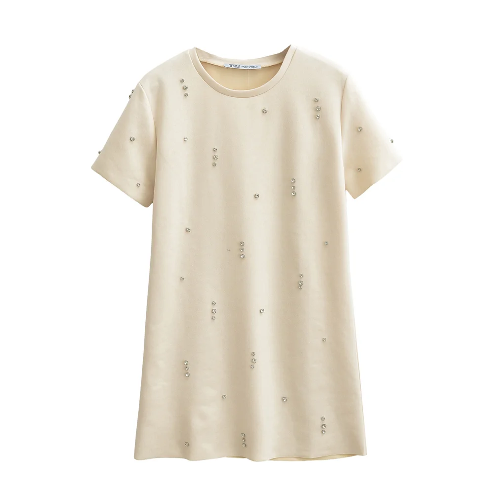 Spring New Women's Fashion, Elegance, Leisure and Versatile Jewelry, Plush Texture Dress