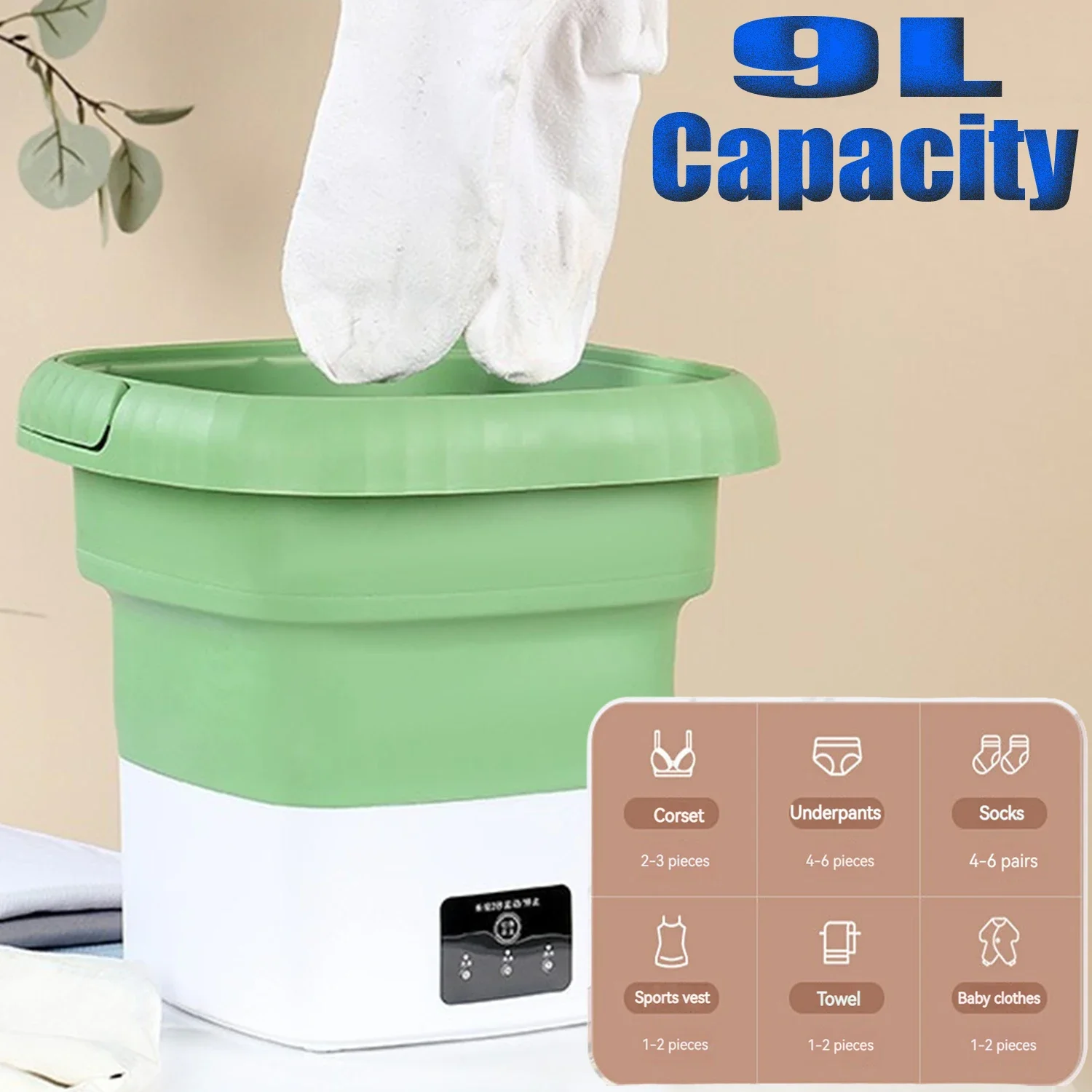 Automatic Home Small Folding Washing Machine Multi-function Washing Underwear Socks Mini Machine Fast Tumble Dry Clothes