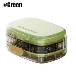 Compact Travel Pill Organizer with 3 - Layer Folding Design & 10 Spacious Compartments (Green)