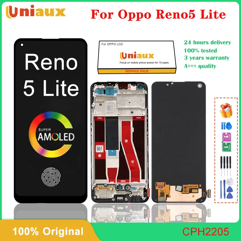 

6.43" Original Amoled / TFT Black For Oppo Reno6 Lite CPH2365 LCD Display Touch Screen Digitizer Assembly Replacement