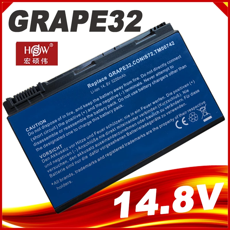 Células de Bateria para Acer Extensa 5220 5235 5620 5630 7620 Travelmate 5320 5520 5720 7720 7520 6592 Tm00741 Tm00751 Grape32 14.8v