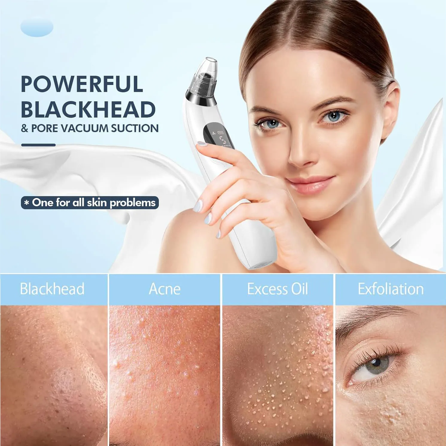 Remover Pore Vacuum Upgraded Black Head Remover for Face Electric Acne Comedone Whitehead Extractor Tools 5 Probes & Levels blackhead remover acne remover facial pore cleanser