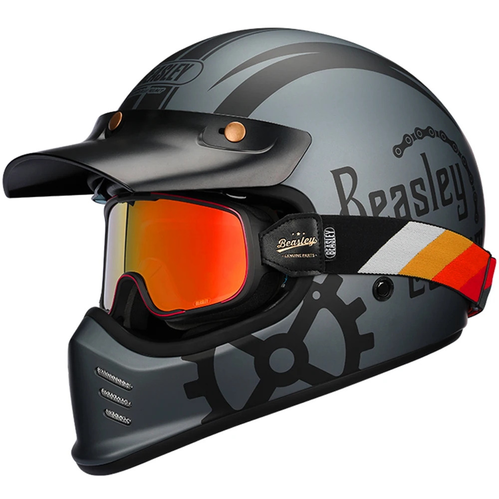 

Motorcycle Helmet Men Women Motocross DOT Certified Full Face Helmets Moto Retro Vintage Helmet Bike Professional Helmet