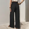 Casual Pants Hot Selling Summer New Product Pants with Lace Up Ruffle Edge Elastic Pants 2